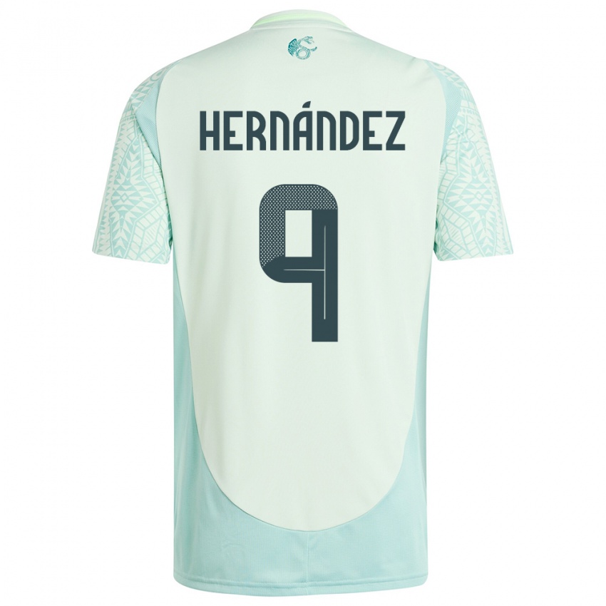 Homem Camisola México Jesus Hernandez #9 Linho Verde Alternativa 24-26 Camisa