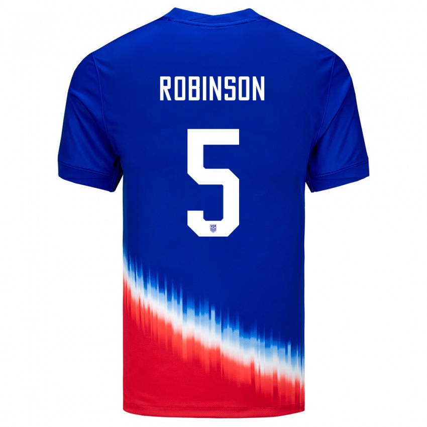 Homem Camisola Estados Unidos Antonee Robinson #5 Azul Alternativa 24-26 Camisa