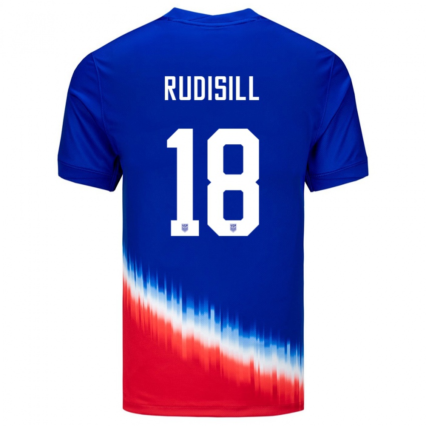 Homem Camisola Estados Unidos Paulo Rudisill #18 Azul Alternativa 24-26 Camisa