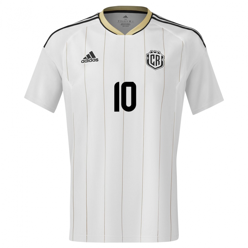 Homem Camisola Costa Rica Shirley Cruz #10 Branco Alternativa 24-26 Camisa