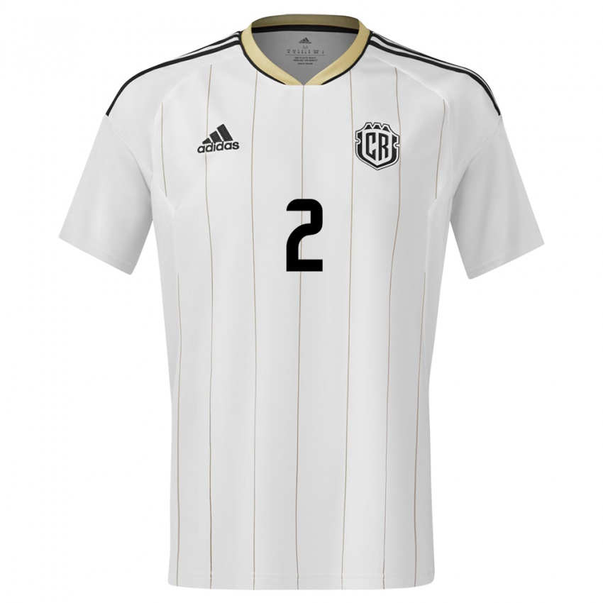 Homem Camisola Costa Rica Julian Gonzalez #2 Branco Alternativa 24-26 Camisa