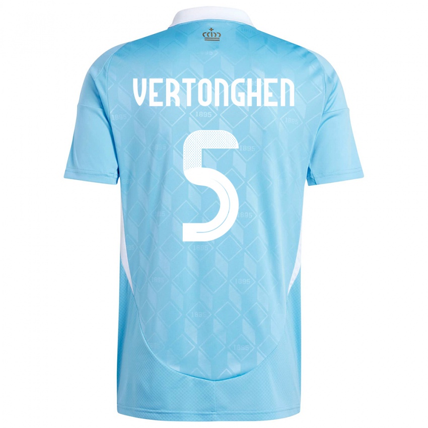 Homem Camisola Bélgica Jan Vertonghen #5 Azul Alternativa 24-26 Camisa