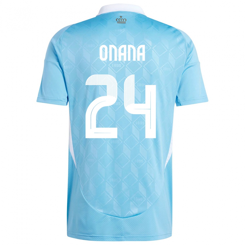 Homem Camisola Bélgica Amadou Onana #24 Azul Alternativa 24-26 Camisa