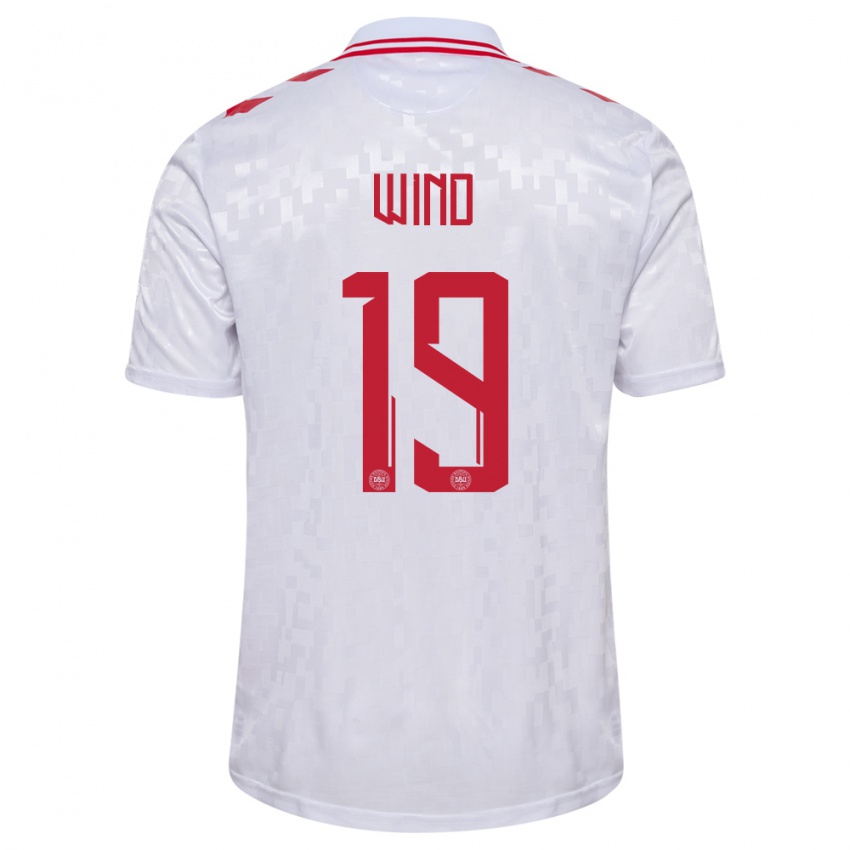 Homem Camisola Dinamarca Jonas Wind #19 Branco Alternativa 24-26 Camisa