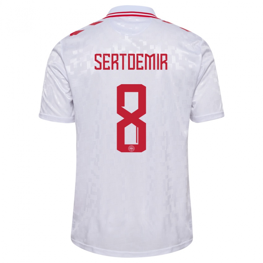 Homem Camisola Dinamarca Zidan Sertdemir #8 Branco Alternativa 24-26 Camisa