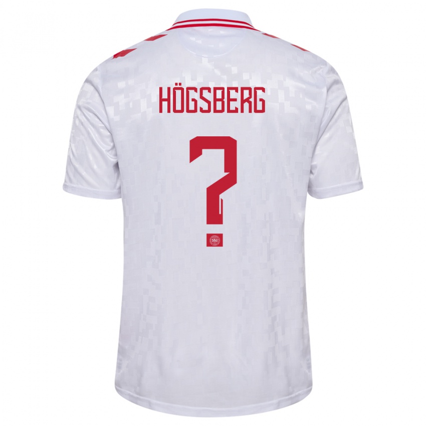 Homem Camisola Dinamarca Lucas Högsberg #0 Branco Alternativa 24-26 Camisa