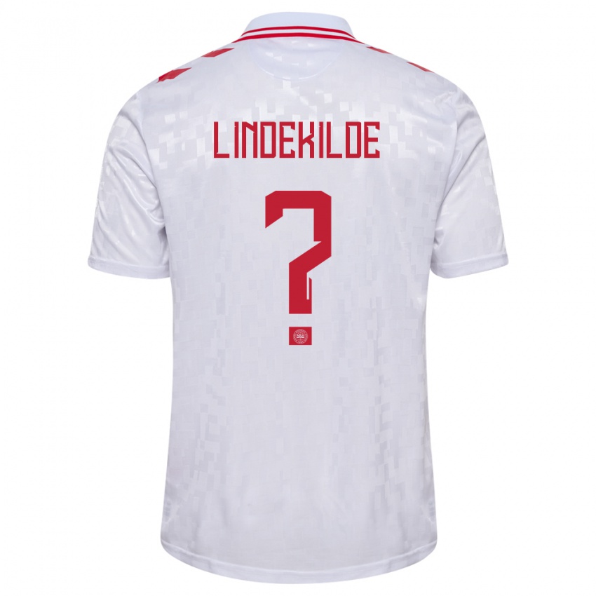 Homem Camisola Dinamarca Jonatan Lindekilde #0 Branco Alternativa 24-26 Camisa