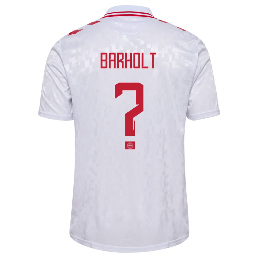 Homem Camisola Dinamarca Noah Barholt #0 Branco Alternativa 24-26 Camisa