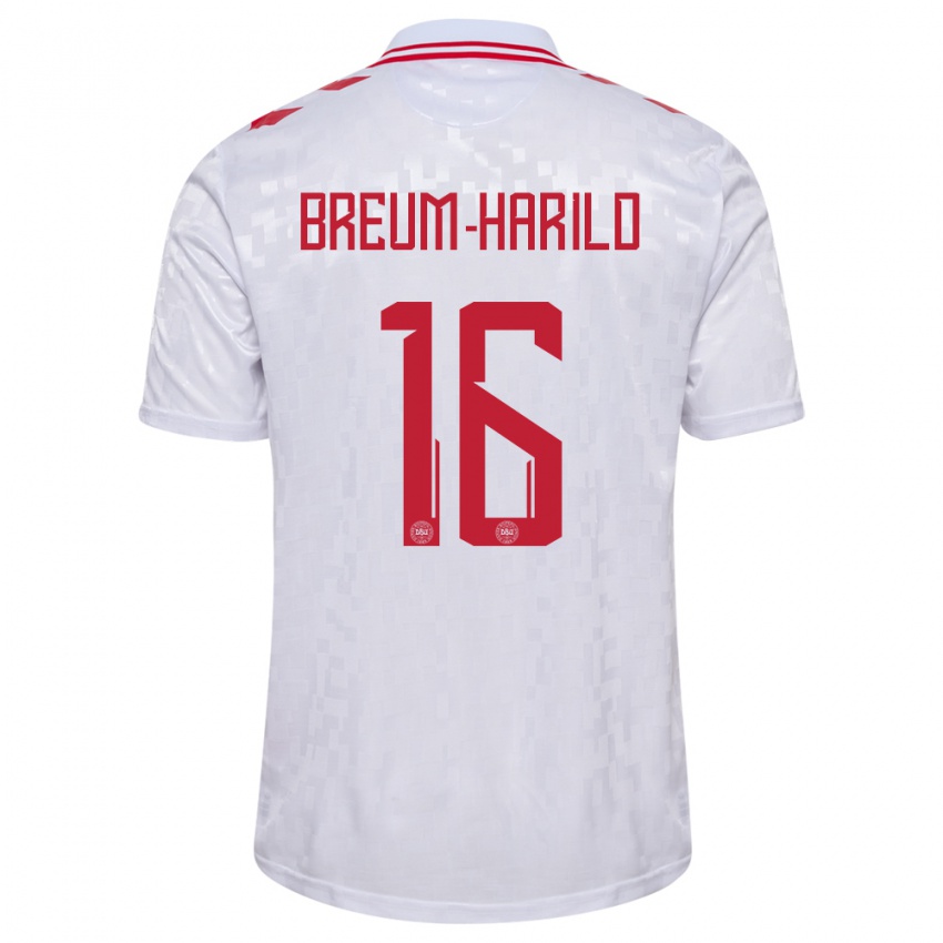 Homem Camisola Dinamarca Tobias Breum-Harild #16 Branco Alternativa 24-26 Camisa