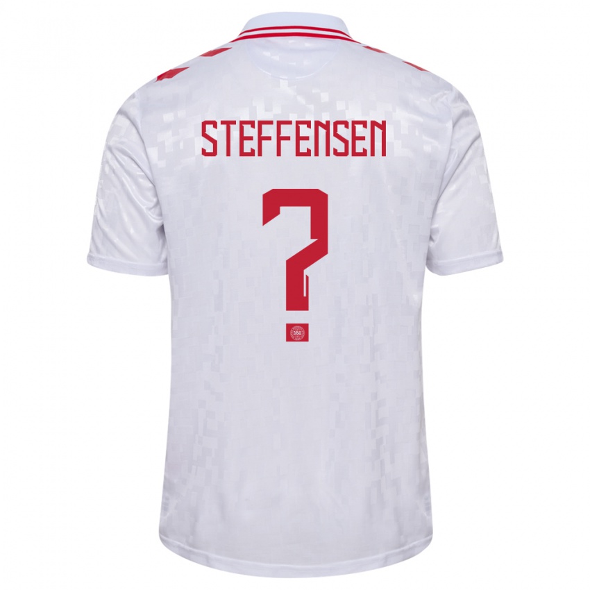 Homem Camisola Dinamarca Mark Steffensen #0 Branco Alternativa 24-26 Camisa