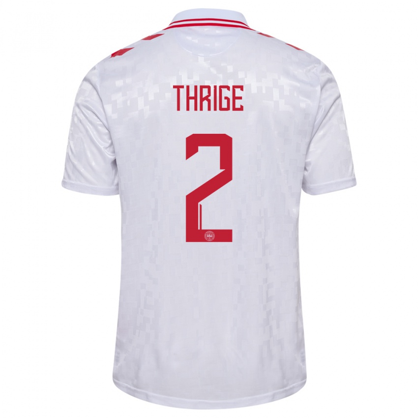 Homem Camisola Dinamarca Sara Thrige #2 Branco Alternativa 24-26 Camisa