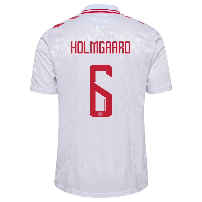 Homem Camisola Dinamarca Karen Holmgaard #6 Branco Alternativa 24-26 Camisa