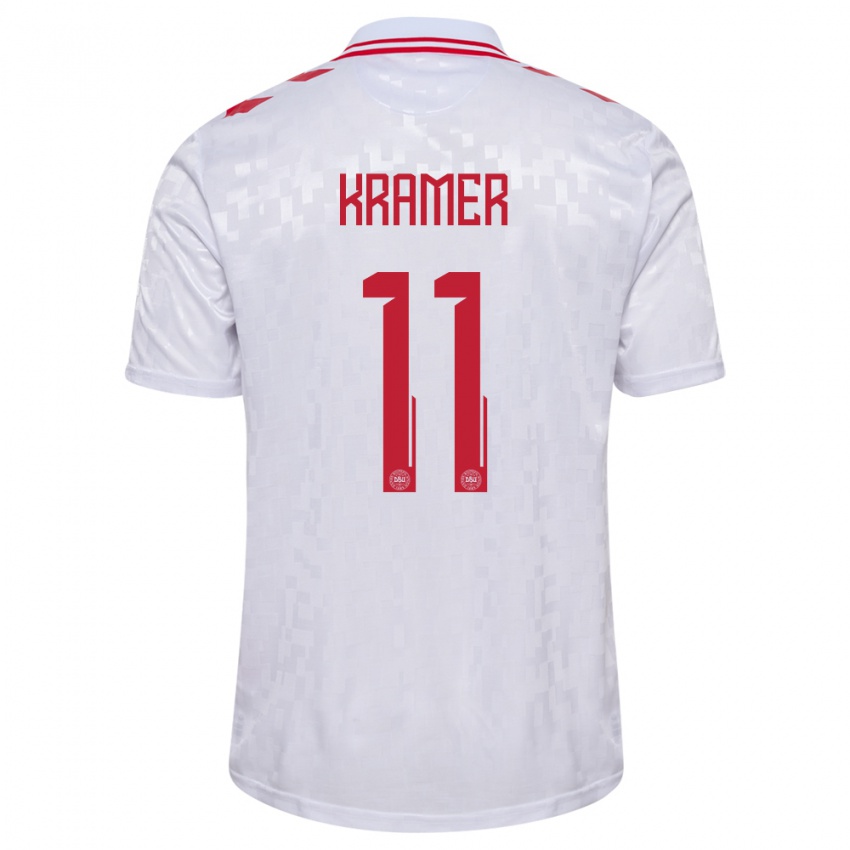 Homem Camisola Dinamarca Cornelia Kramer #11 Branco Alternativa 24-26 Camisa