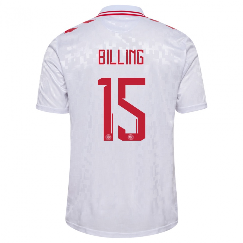 Homem Camisola Dinamarca Philip Billing #15 Branco Alternativa 24-26 Camisa