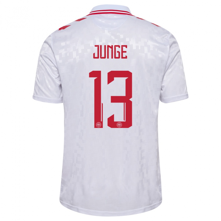 Homem Camisola Dinamarca Sofie Junge #13 Branco Alternativa 24-26 Camisa