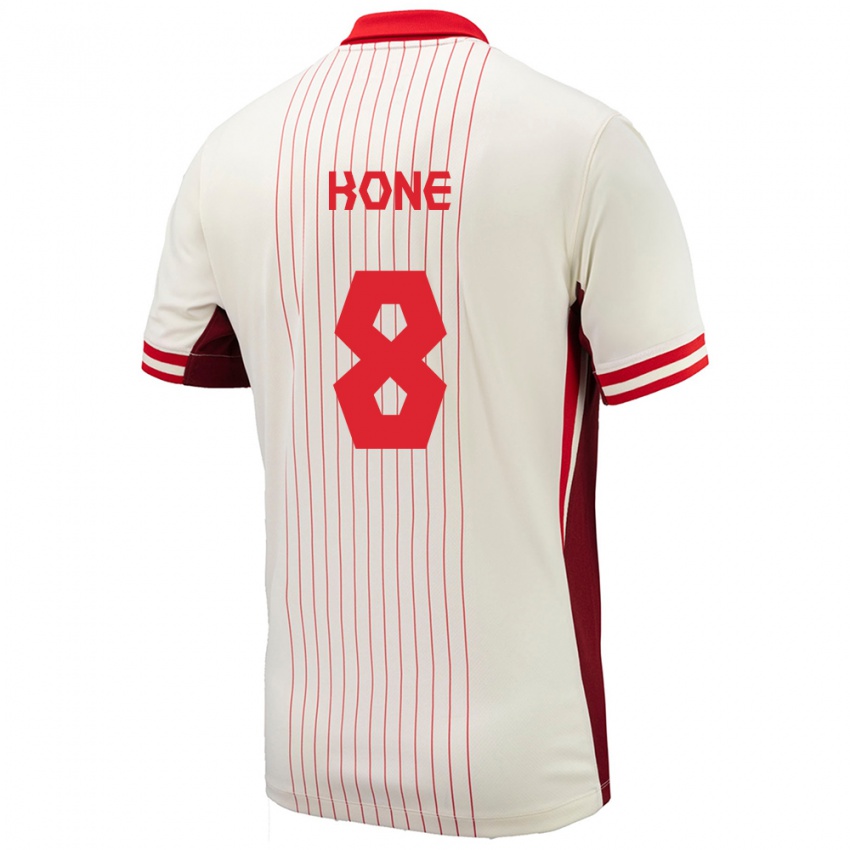 Homem Camisola Canadá Ismael Kone #8 Branco Alternativa 24-26 Camisa