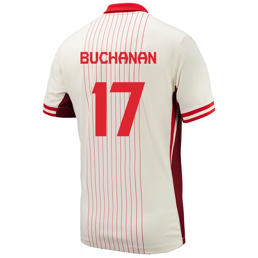 Homem Camisola Canadá Tajon Buchanan #17 Branco Alternativa 24-26 Camisa