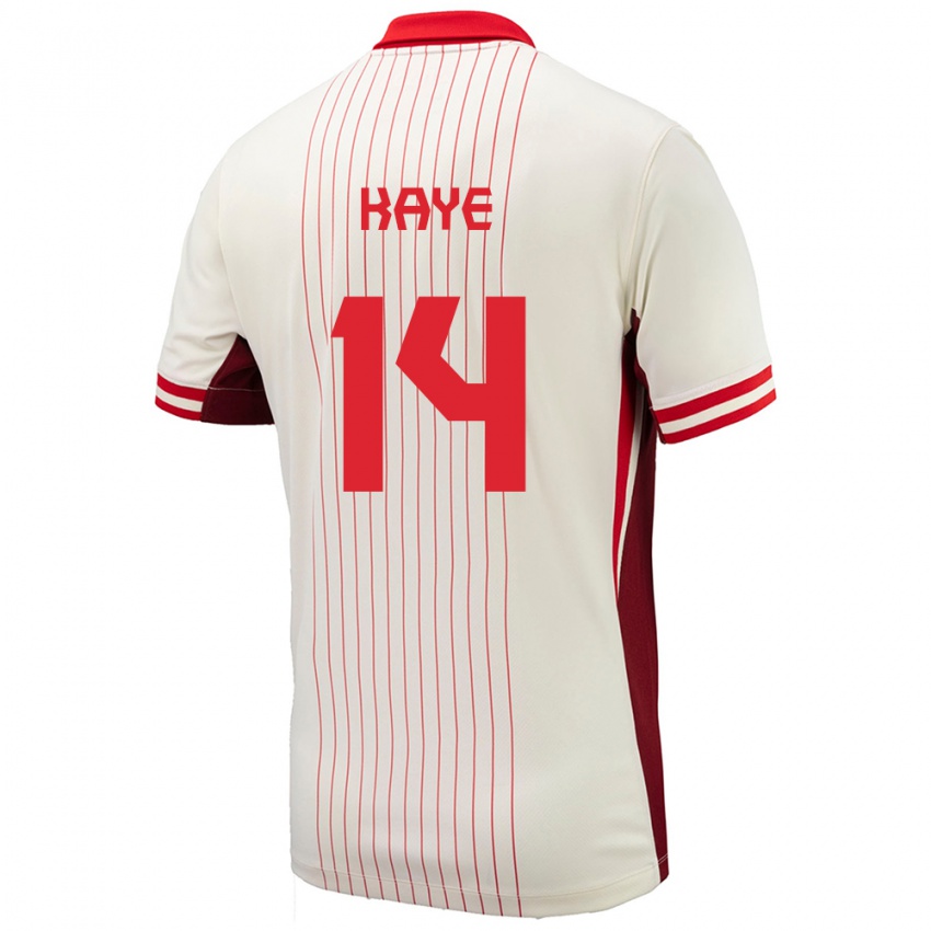 Homem Camisola Canadá Mark Anthony Kaye #14 Branco Alternativa 24-26 Camisa