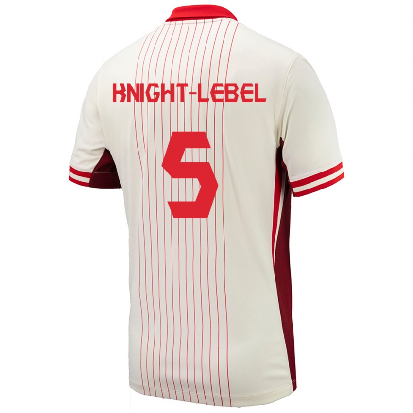 Homem Camisola Canadá Jamie Knight Lebel #5 Branco Alternativa 24-26 Camisa