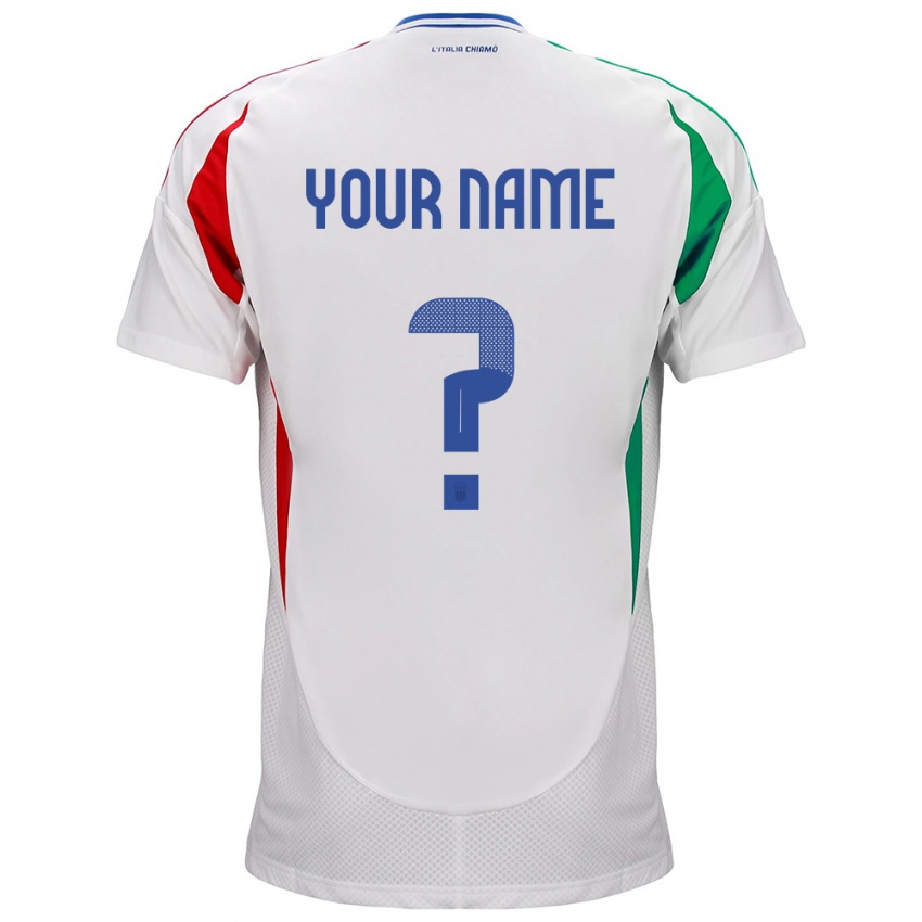 Homem Camisola Itália Seu Nome #0 Branco Alternativa 24-26 Camisa