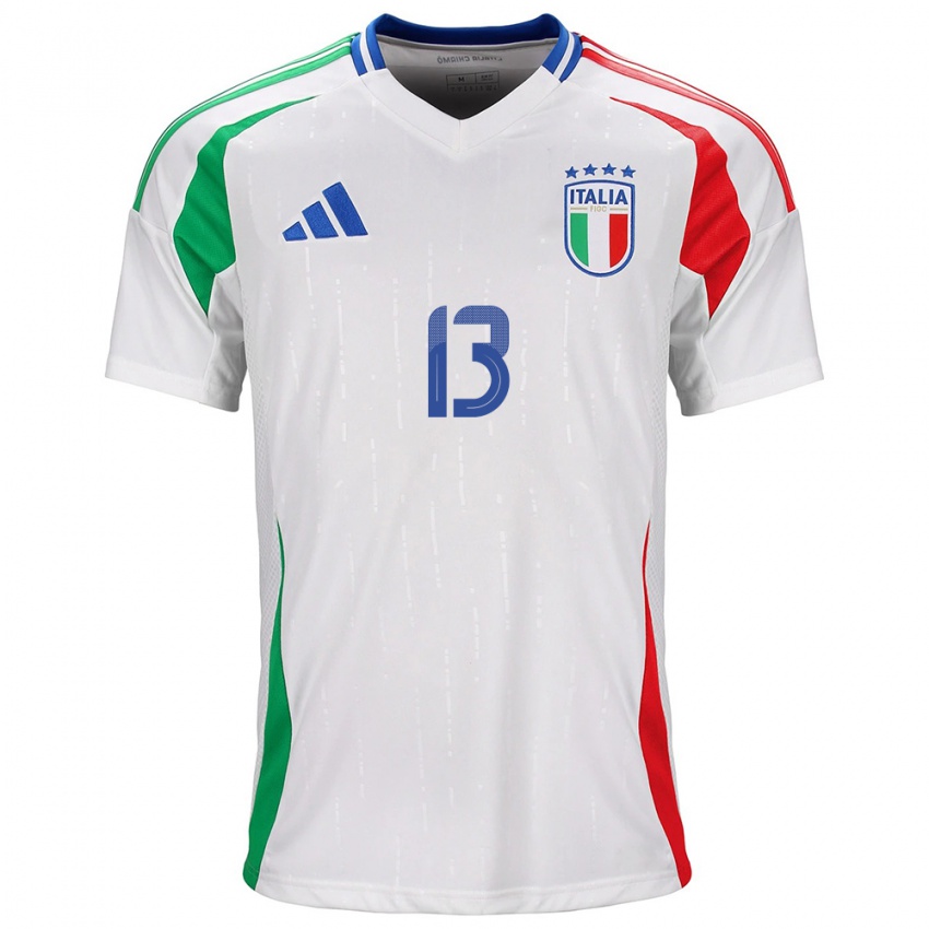 Homem Camisola Itália Matteo Darmian #13 Branco Alternativa 24-26 Camisa