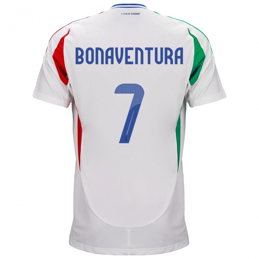 Homem Camisola Itália Giacomo Bonaventura #7 Branco Alternativa 24-26 Camisa