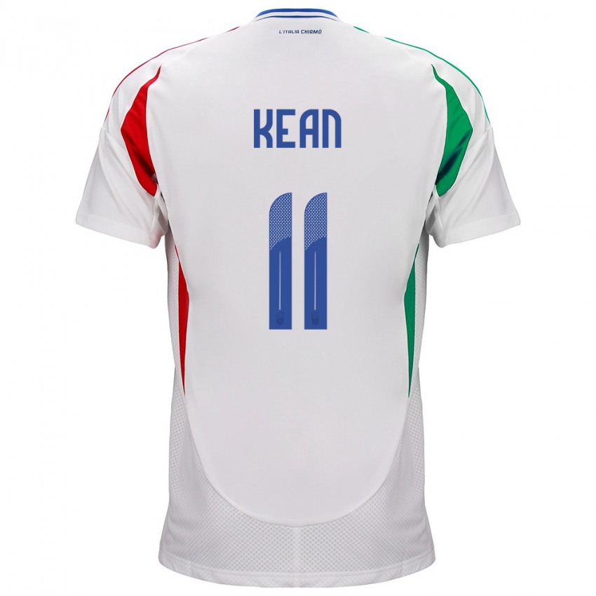 Homem Camisola Itália Moise Kean #11 Branco Alternativa 24-26 Camisa