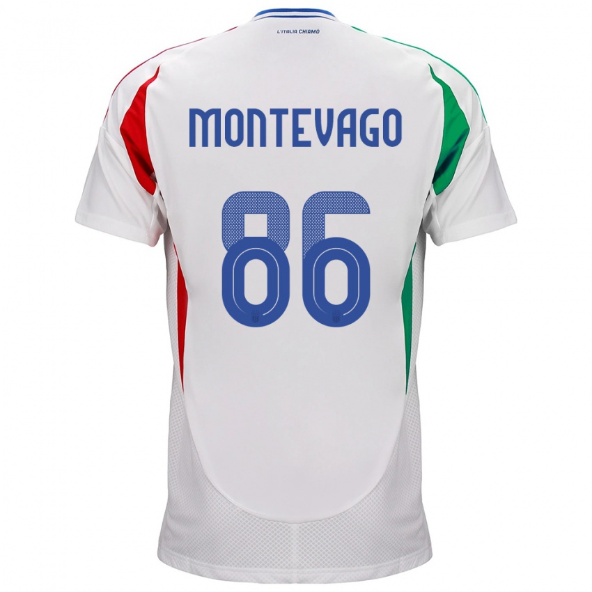 Homem Camisola Itália Daniele Montevago #86 Branco Alternativa 24-26 Camisa