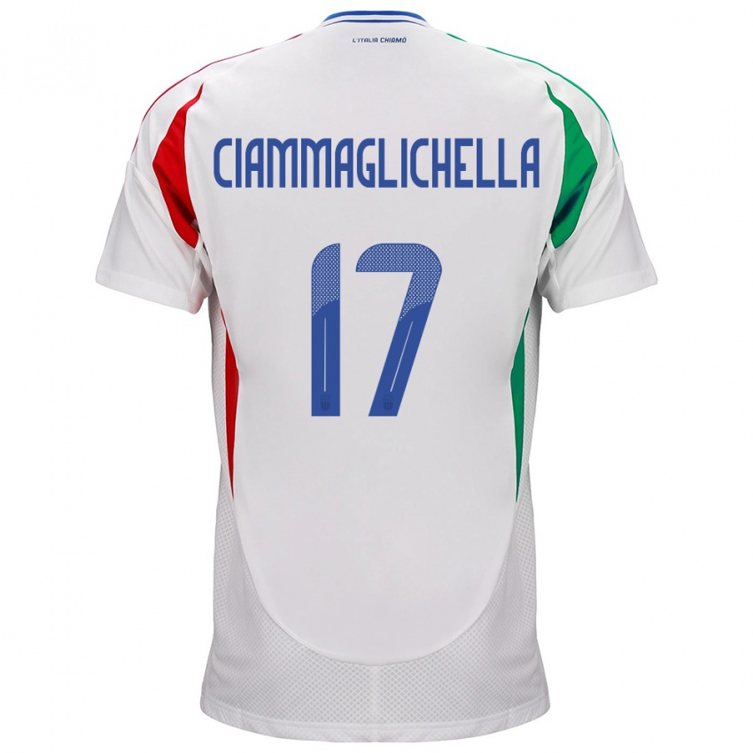 Homem Camisola Itália Aaron Ciammaglichella #17 Branco Alternativa 24-26 Camisa