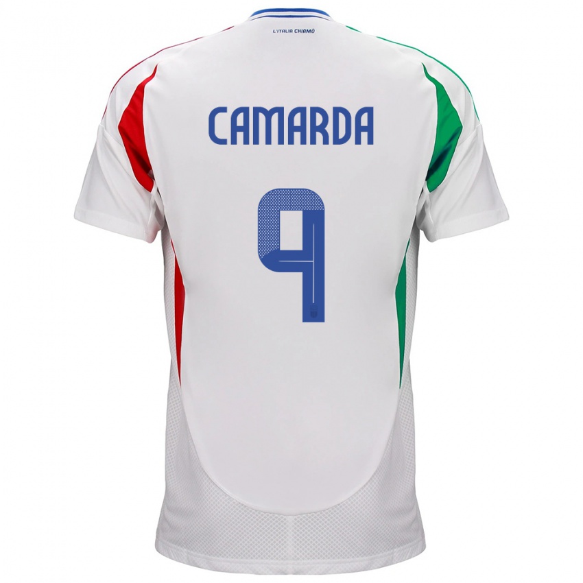 Homem Camisola Itália Francesco Camarda #9 Branco Alternativa 24-26 Camisa