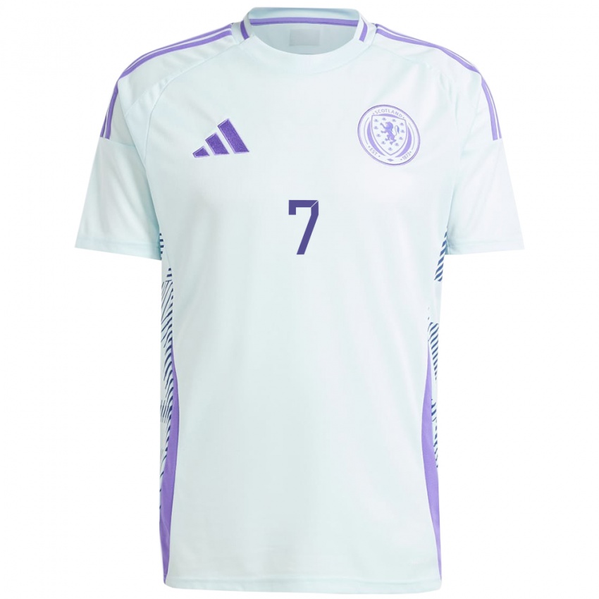 Homem Camisola Escócia John Mcginn #7 Azul Menta Claro Alternativa 24-26 Camisa