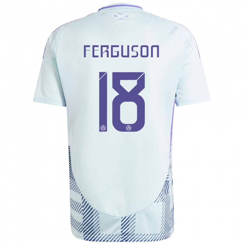 Homem Camisola Escócia Lewis Ferguson #18 Azul Menta Claro Alternativa 24-26 Camisa