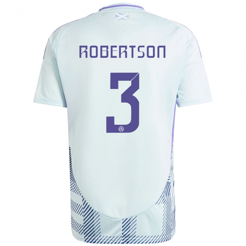 Homem Camisola Escócia Andrew Robertson #3 Azul Menta Claro Alternativa 24-26 Camisa