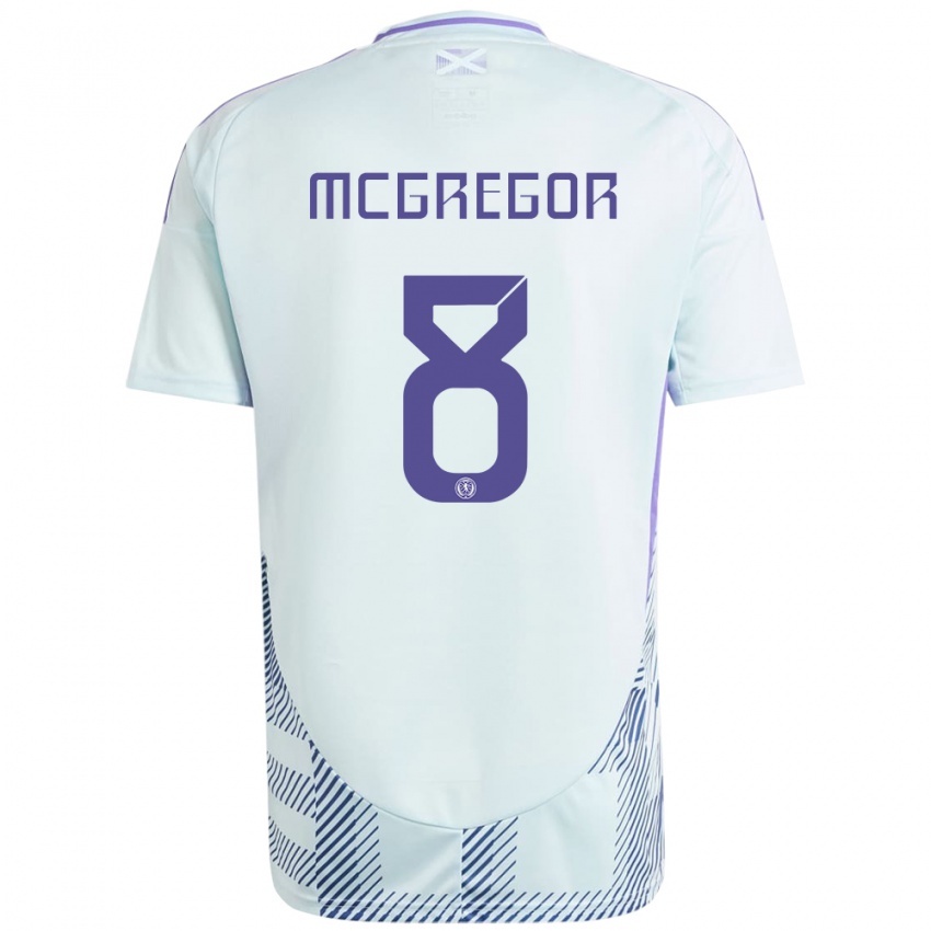 Homem Camisola Escócia Callum Mcgregor #8 Azul Menta Claro Alternativa 24-26 Camisa