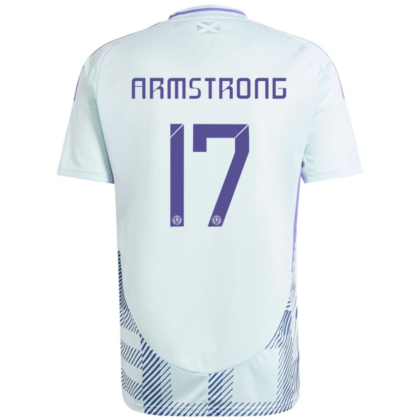 Homem Camisola Escócia Stuart Armstrong #17 Azul Menta Claro Alternativa 24-26 Camisa