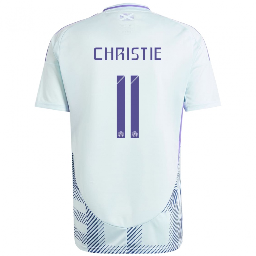 Homem Camisola Escócia Ryan Christie #11 Azul Menta Claro Alternativa 24-26 Camisa