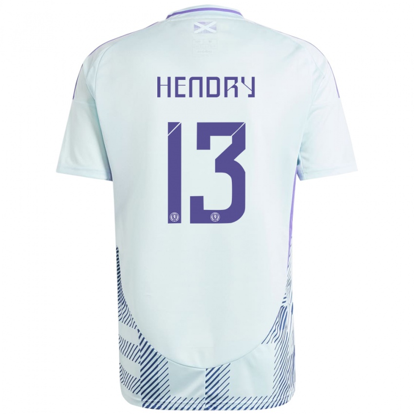 Homem Camisola Escócia Jack Hendry #13 Azul Menta Claro Alternativa 24-26 Camisa