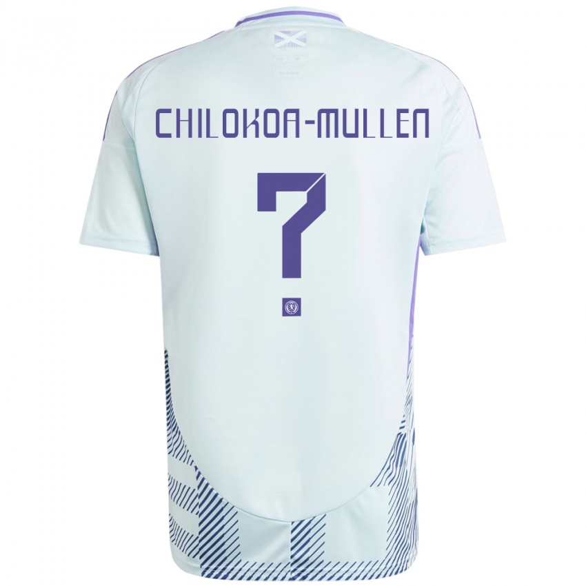 Homem Camisola Escócia Jeremiah Chilokoa-Mullen #0 Azul Menta Claro Alternativa 24-26 Camisa