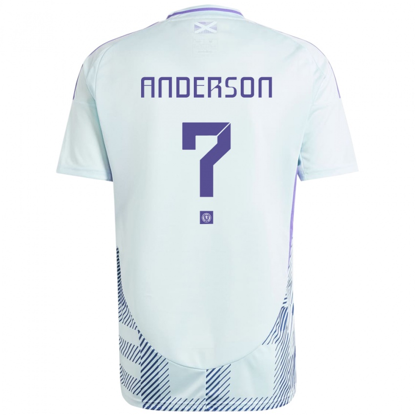 Homem Camisola Escócia Matthew Anderson #0 Azul Menta Claro Alternativa 24-26 Camisa