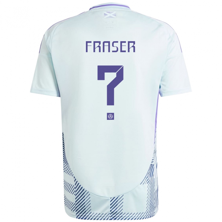 Homem Camisola Escócia Robbie Fraser #0 Azul Menta Claro Alternativa 24-26 Camisa