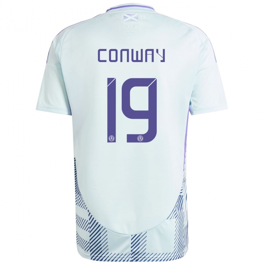 Homem Camisola Escócia Tommy Conway #19 Azul Menta Claro Alternativa 24-26 Camisa