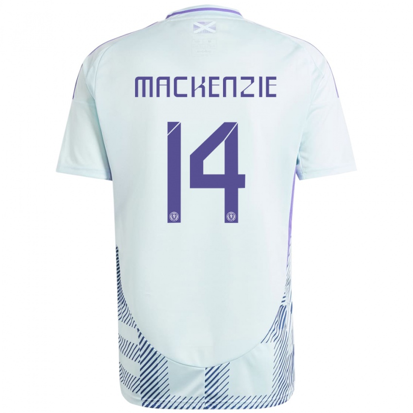 Homem Camisola Escócia Magnus Mackenzie #14 Azul Menta Claro Alternativa 24-26 Camisa