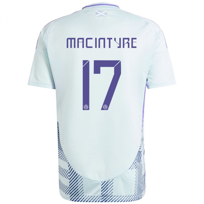 Homem Camisola Escócia Jacob Macintyre #17 Azul Menta Claro Alternativa 24-26 Camisa