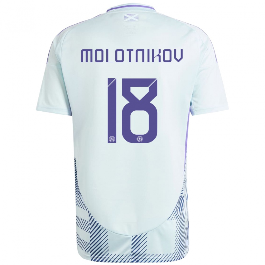 Homem Camisola Escócia Rudi Molotnikov #18 Azul Menta Claro Alternativa 24-26 Camisa