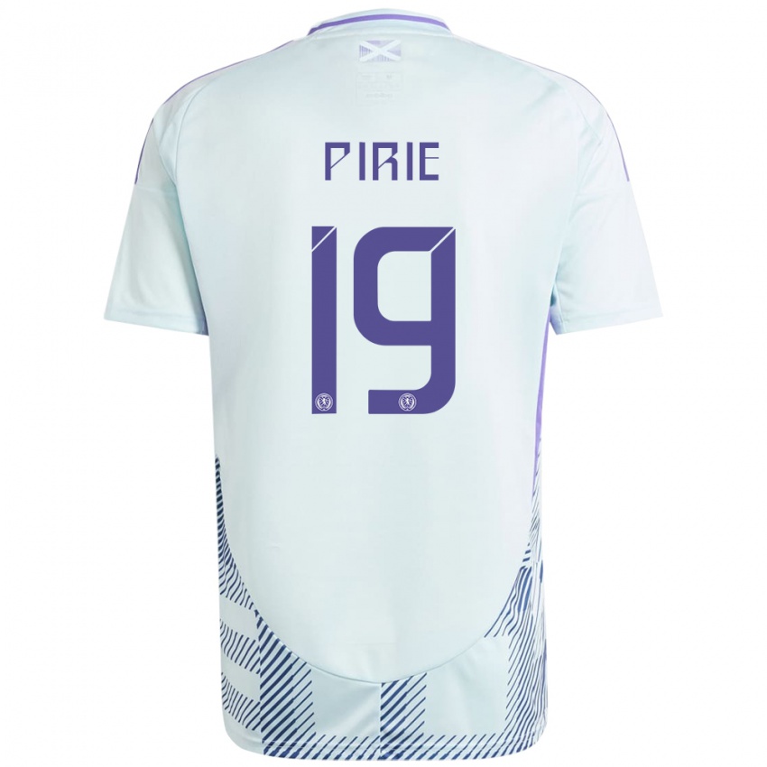 Homem Camisola Escócia Lewis Pirie #19 Azul Menta Claro Alternativa 24-26 Camisa