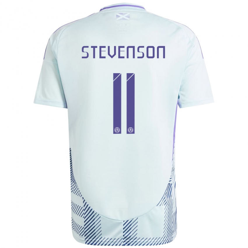 Homem Camisola Escócia Gus Stevenson #11 Azul Menta Claro Alternativa 24-26 Camisa