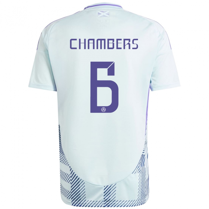 Homem Camisola Escócia Sam Chambers #6 Azul Menta Claro Alternativa 24-26 Camisa