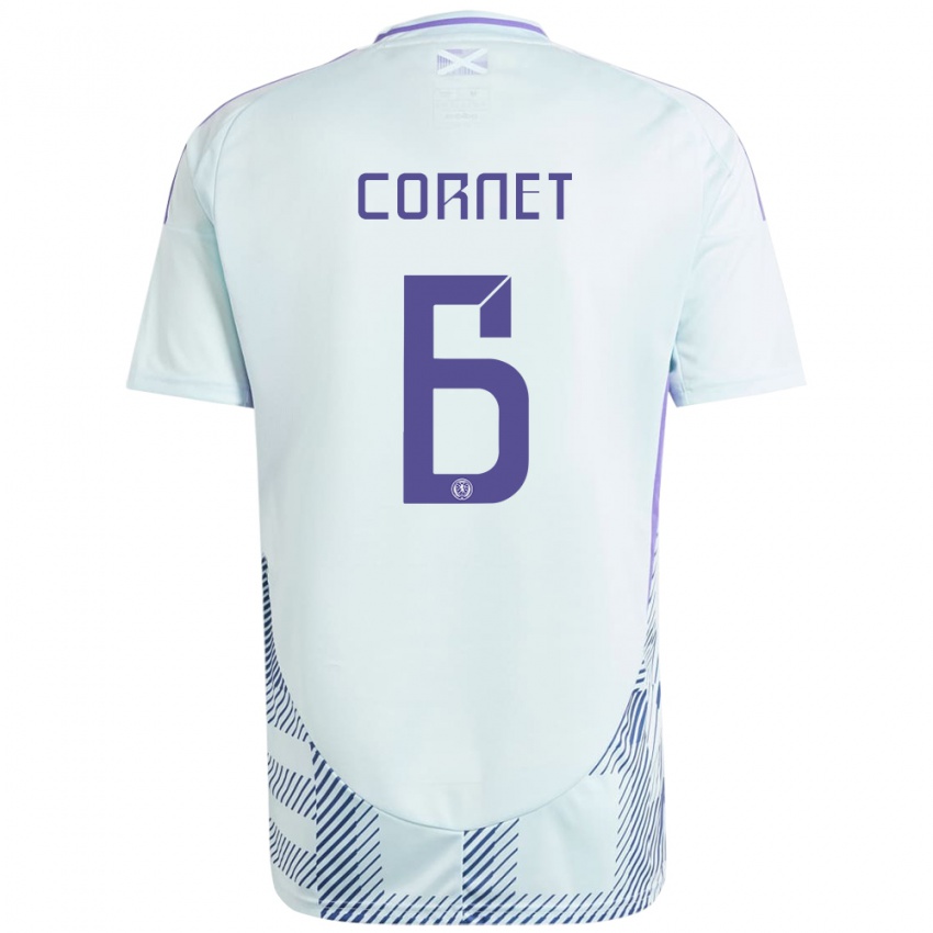 Homem Camisola Escócia Chelsea Cornet #6 Azul Menta Claro Alternativa 24-26 Camisa