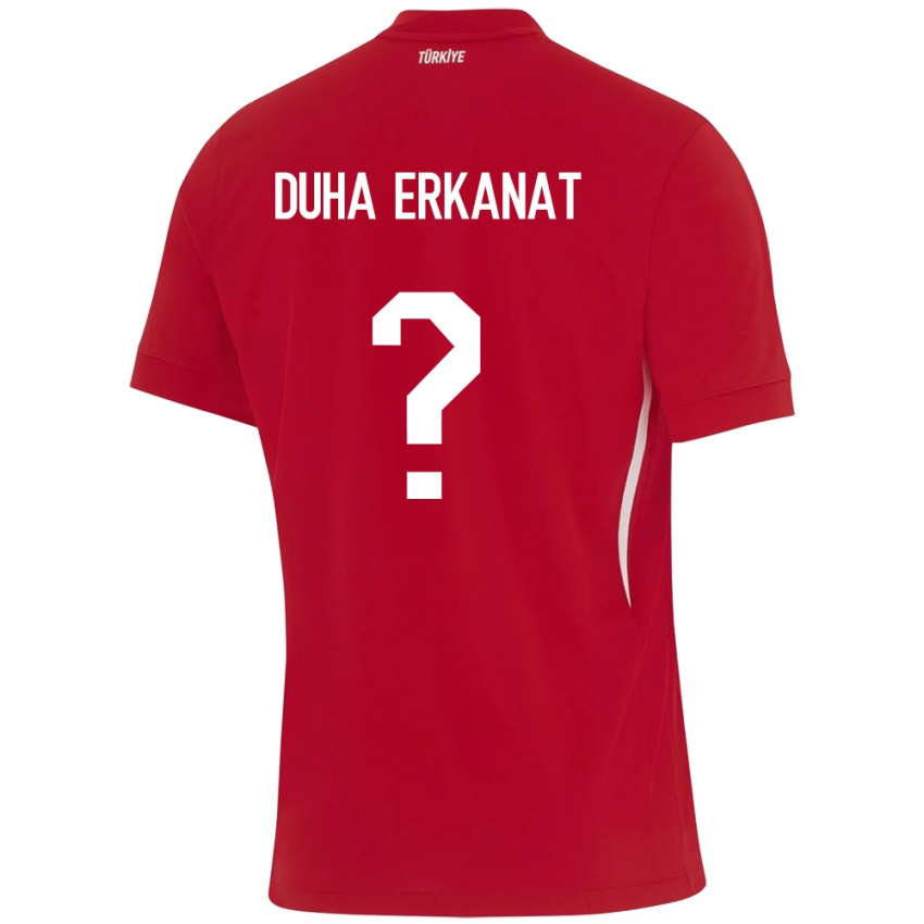 Homem Camisola Turquia Ahmet Duha Erkanat #0 Vermelho Alternativa 24-26 Camisa