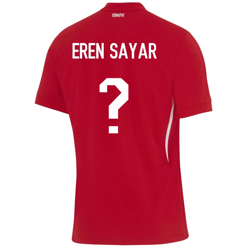 Homem Camisola Turquia Emin Eren Sayar #0 Vermelho Alternativa 24-26 Camisa